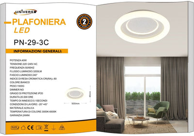 LAMPADARIO DA SOFFITTO/40W/3000K-6500K