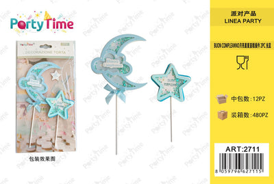 *DECORAZIONE TORTA LUNA + STELLA BLUE