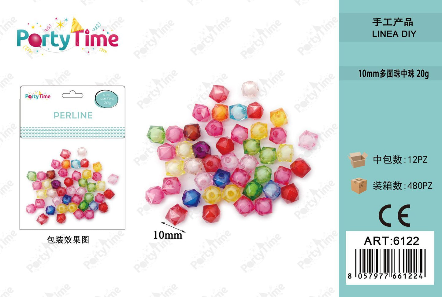 *PERLINE COLORE MISTO 10mm