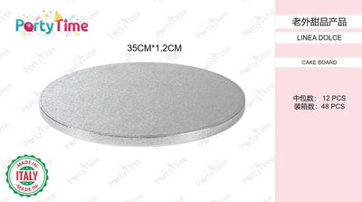 cake board 35h1.2cm argento