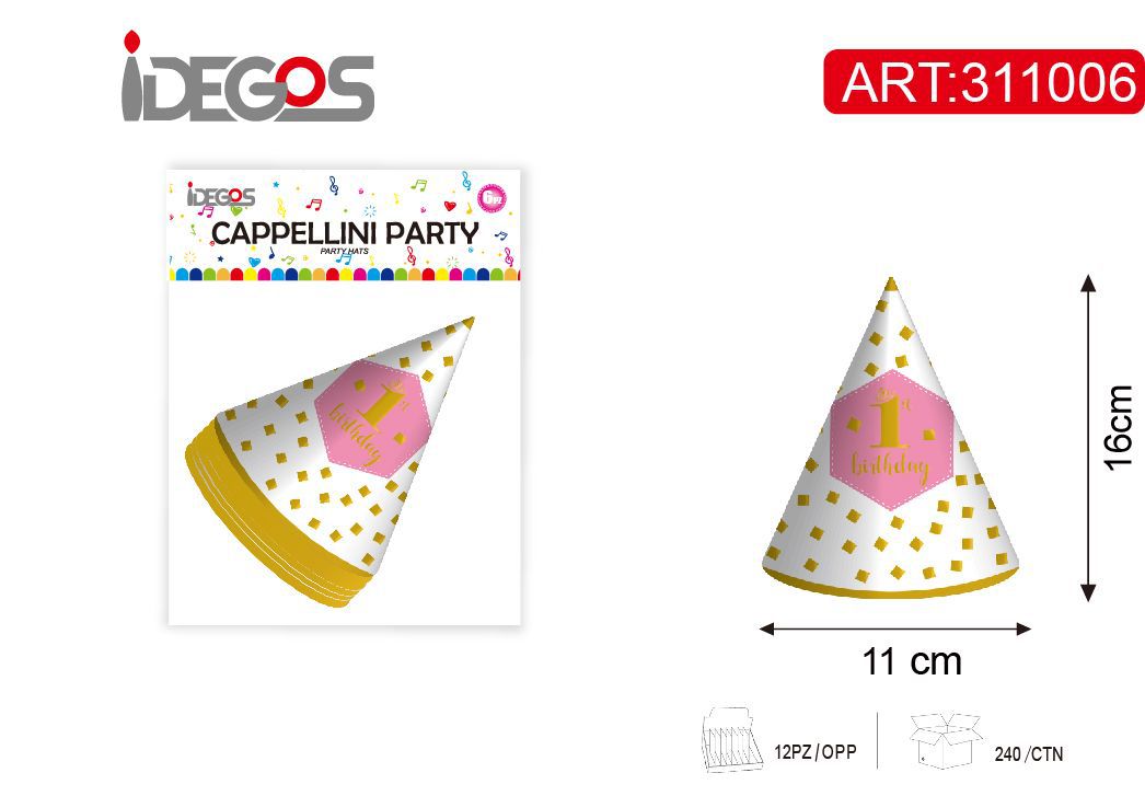 ACCESSI/FESTA CAPPELLO CARTA 210G 6PZ ROSA