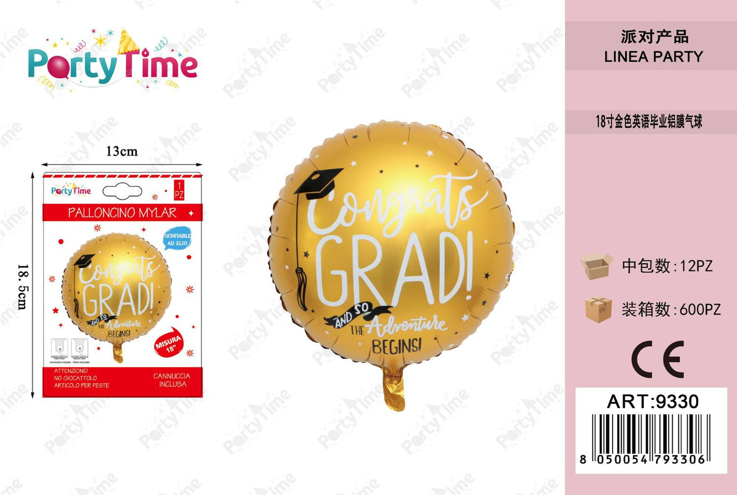 *palloncino  'congrats grad' oro