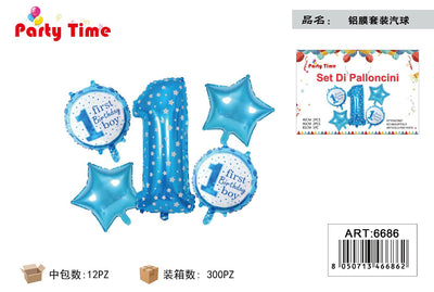 *SET DI PALLONCINI PRIMO COMPLEANNO BOY BLU