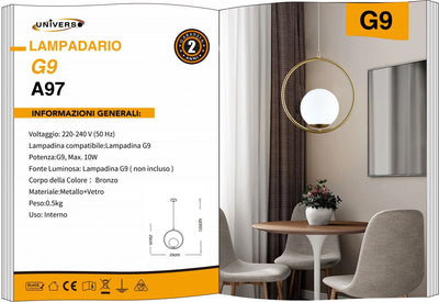 LAMPADARIO DA SOFFITTO/1XG9