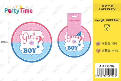 *PIATTI DI CARTA 'BOY OR GIRL' 9''