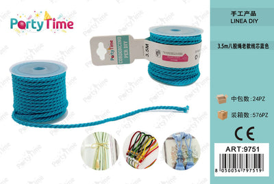 *CORDONCINO PER DIY 3.5m BLU