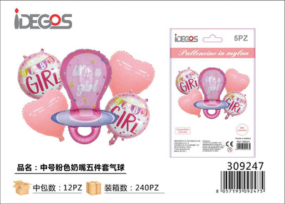 SET DI PALLONCINI 5PZ ROSA