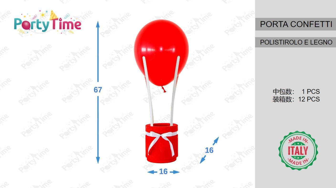 mongolfiera tonda rossa