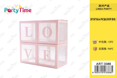 *SCATOLA PVC 30*30*30 LOVE ROSA