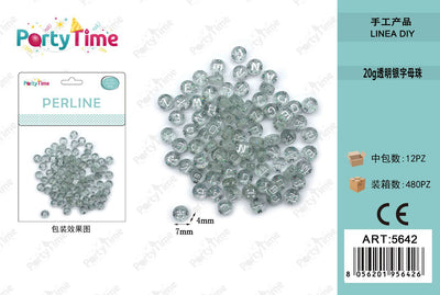 *perline trasparente e argento 4*7mm