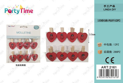 *3.5CM MOLLETTE CUORE + COCCINELLA 8PZ ROSSO