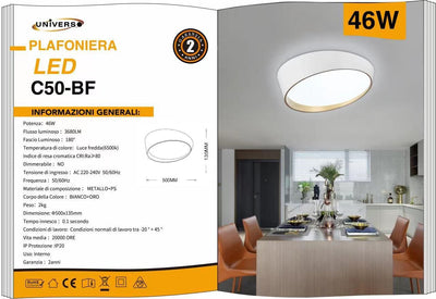 LAMPADARIO DA SOFFITTO/45W/6500K