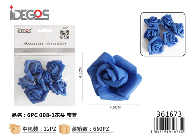 FIORI ROSE 6PZ BLU REALE