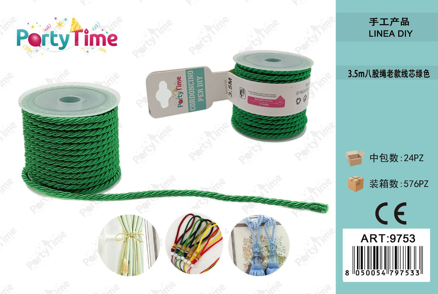 *CORDONCINO PER DIY 3.5m VERDE