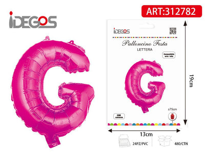 PALLONCINO 75CM ROSA LETTERE G