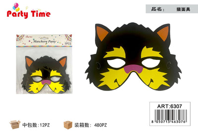 *MASCHERA PARTY GATTO 6PCS