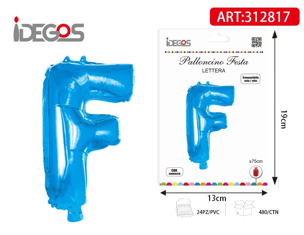 PALLONCINO 75CM BLU LETTERE F