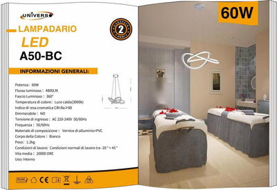 LAMPADARIO DA SOFFITTO/60W 3000K