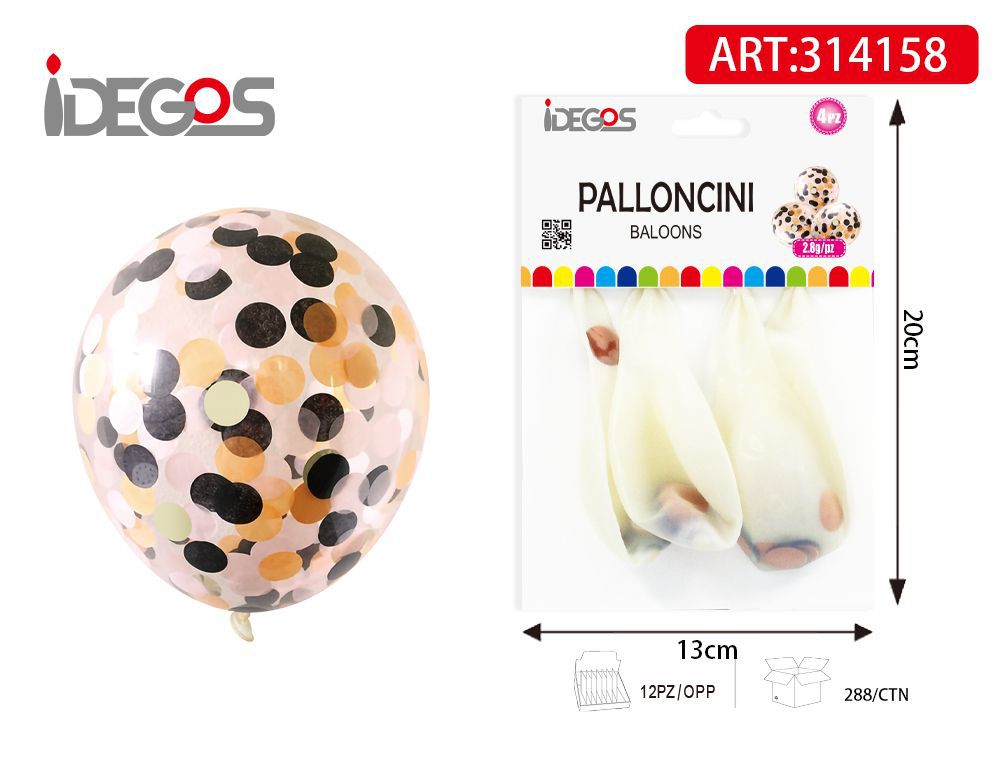 PALLONCINI CORIANDOLI ORO E NERO