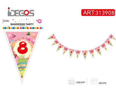 ACCE/FESTA BANDIERA CARTA N8 128G 12PZ 3.65M