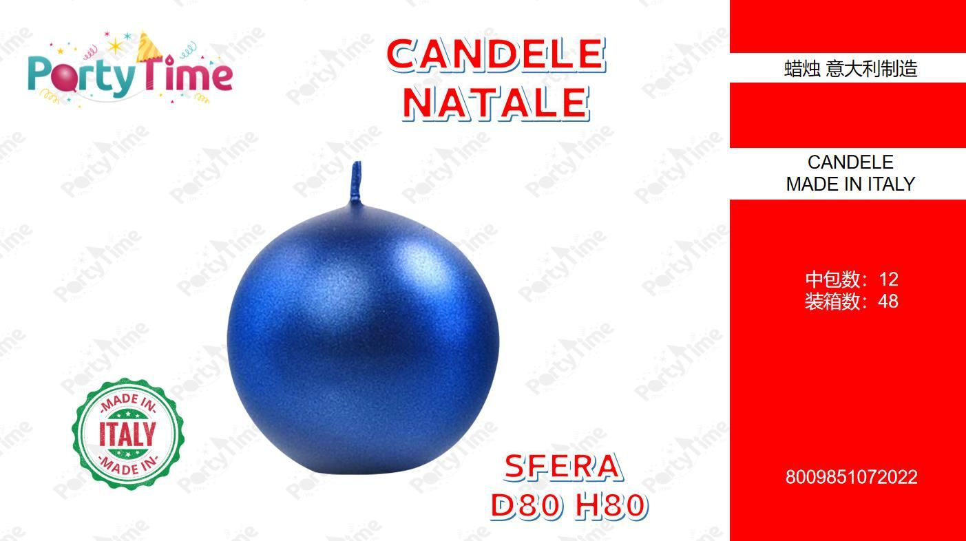 SFERA COLORATA D.80 H.80 BLU METALLIZZATO