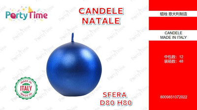 SFERA COLORATA D.80 H.80 BLU METALLIZZATO