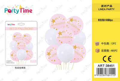 *SET PALLONCINI 8PZ BAMBINA ROSA