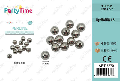 *perline argento 14mm