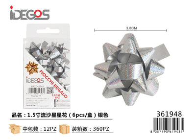 FIOCCO DA REGALO STELLE PET 1.5CM 6PZ