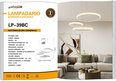 LAMPADARIO DA SOFFITTO /60W/3000K