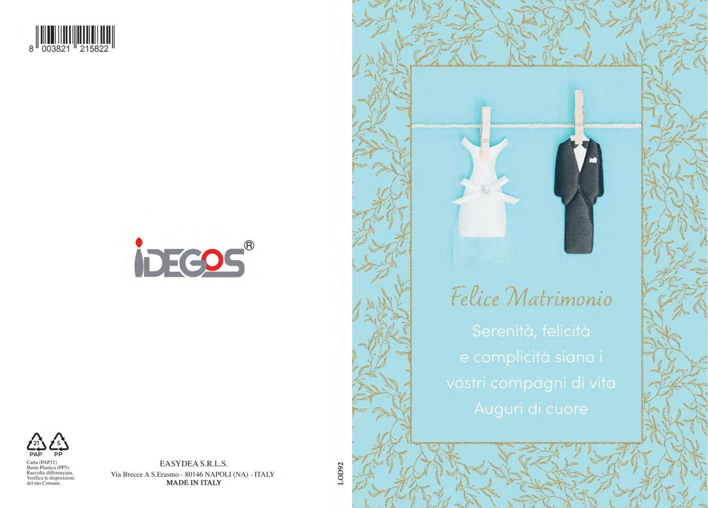 BIGLIETTO MATRIMONIO C/FOIL