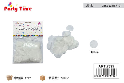 *CORIANDOLI 2.5CM 20G BIANCO