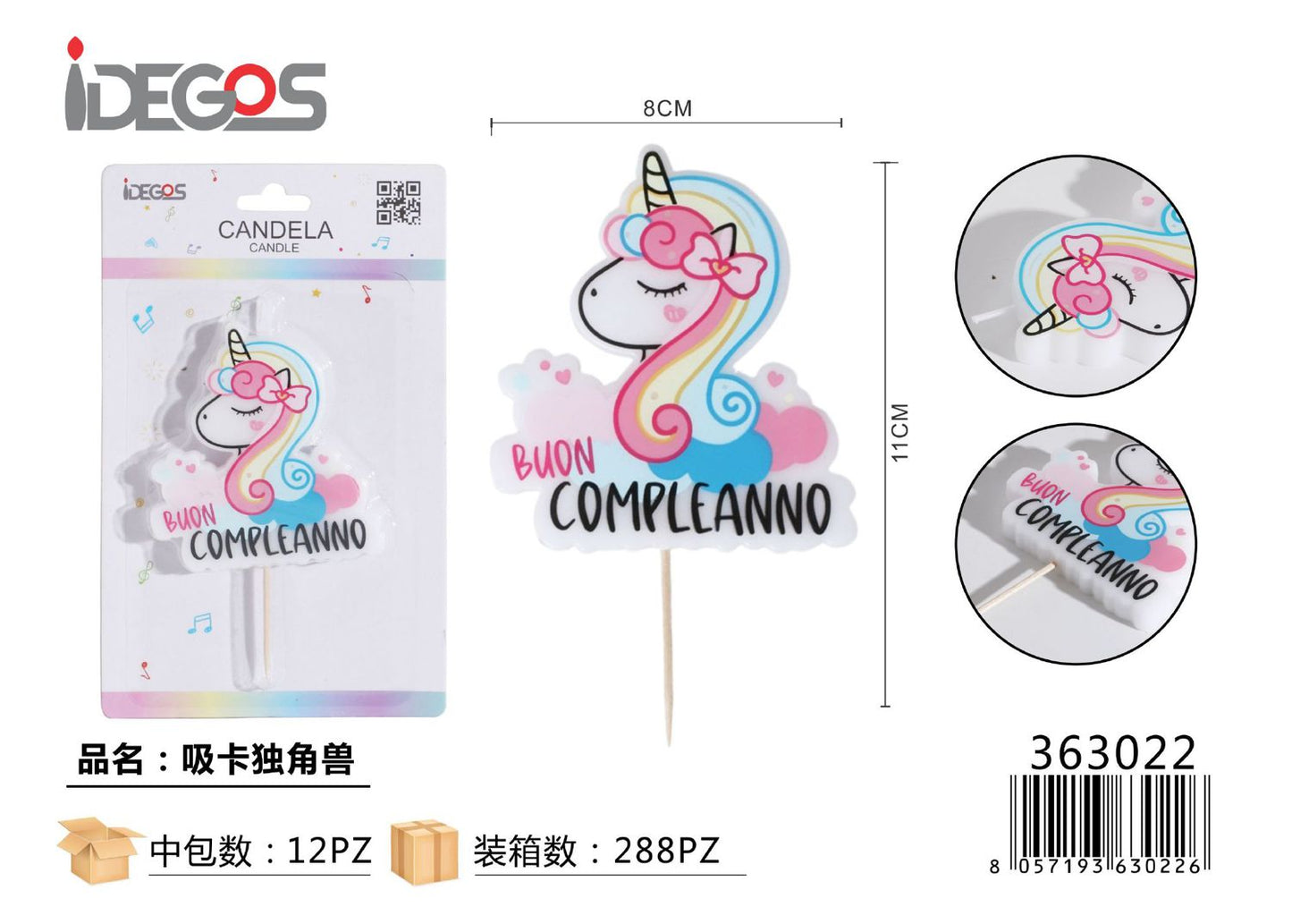 CANDELINE UNICORNO