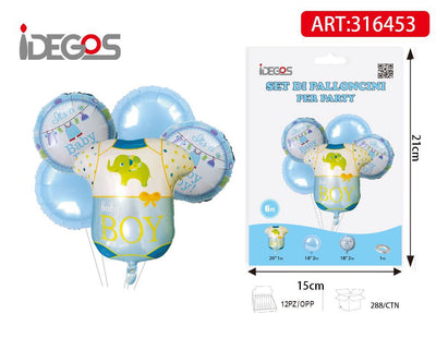 SET DI PALLONCINI CELESTE BOY