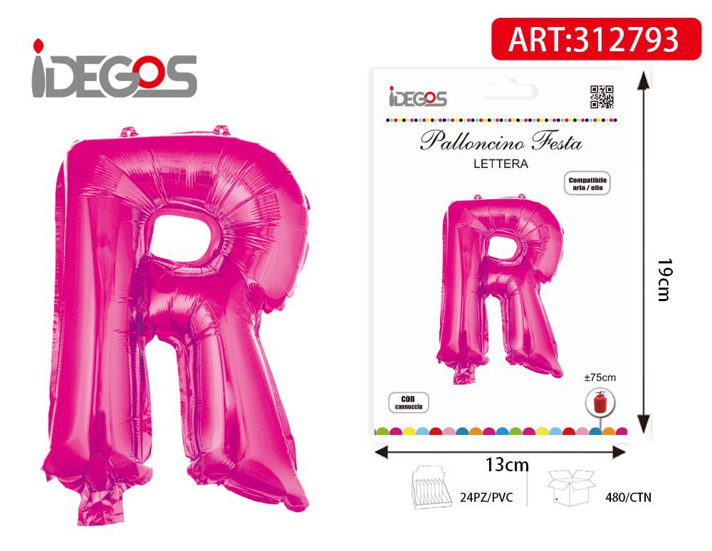 PALLONCINO 75CM ROSA LETTERE R