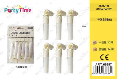 *LINGUE DI MENELIK 6PC 6CM BIANCO