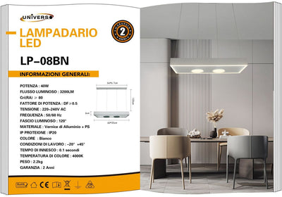 LAMPADARIO DA SOFFITTO/40W/4000K