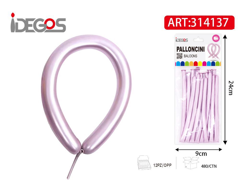 PALLONICINI LUNGO CROMO METALLICO ROSA 1.8G