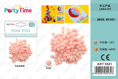 *POM PON 1CM 100PZ rosa