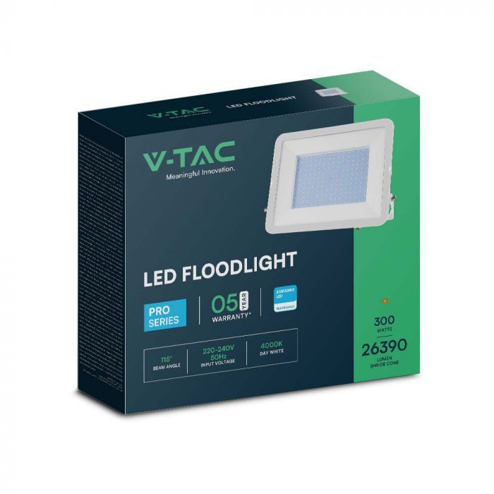 V-TAC PRO Faro LED SMD Chip Samsung 300W Colore Bianco 4000K IP65