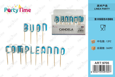 *candela 'buon compleanno' blu