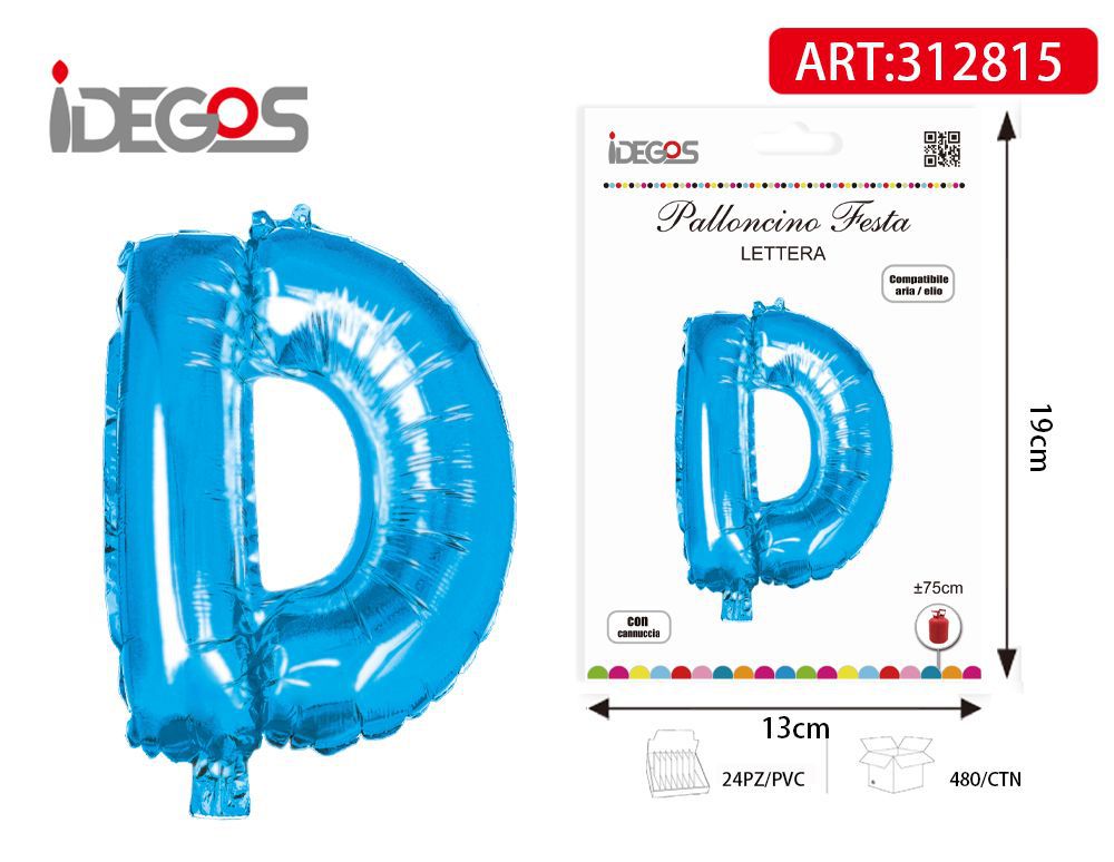 PALLONCINO 75CM BLU LETTERE D