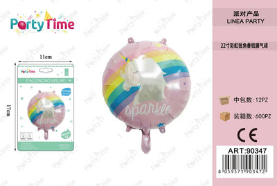 *palloncini mylar rainbow unicorn 55cm