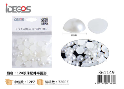 ACC/DECORATIVI A SEMICERCHIO DI PERLE BIANCO 12#