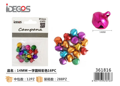 ACC/DECORATIVI CAMPANELLINI COLORATI 14MM 16PZ