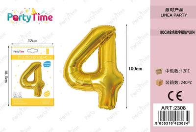 *100CM PALLONCINO ALLUMINIO ORO 4