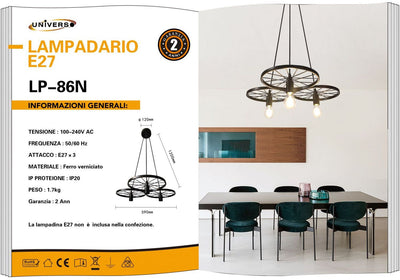 LAMPADARIO DA SOFFITTO/3XE27