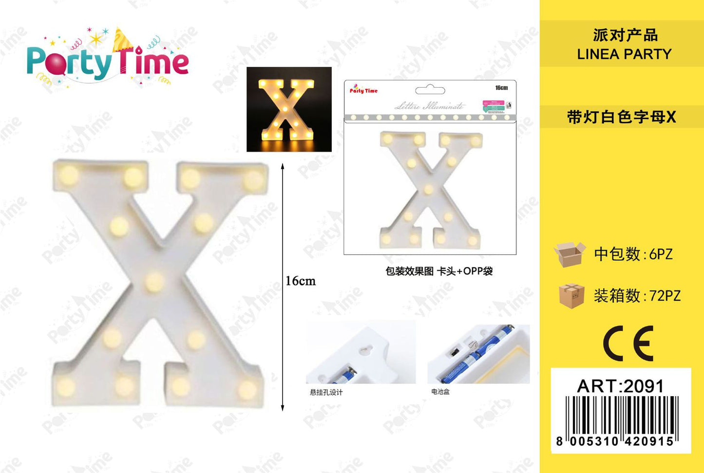 *16CM LETTERA A LUCI LED X