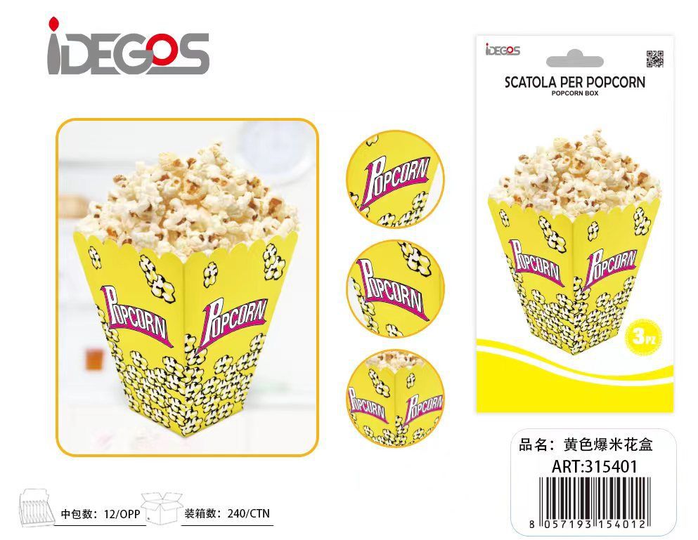 SCATOLA CARTA POPCORN 3PZ