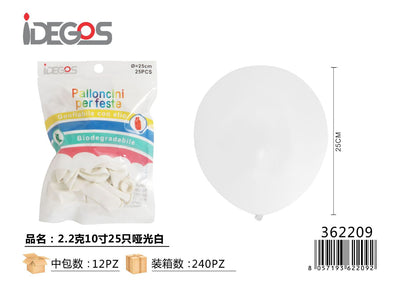 PALLONCINI IN LATTICE BIANCO 2.2G 10' 25PZ